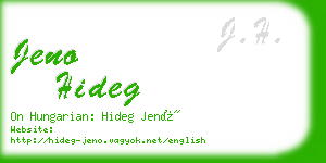 jeno hideg business card